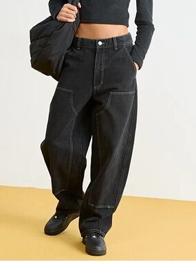 OBEY Leah II Baggy Jeans Denim Pant - Faded Black W26